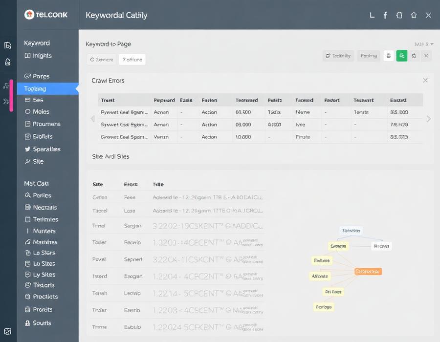 SEO crawl audit with keyword to page mapping table
